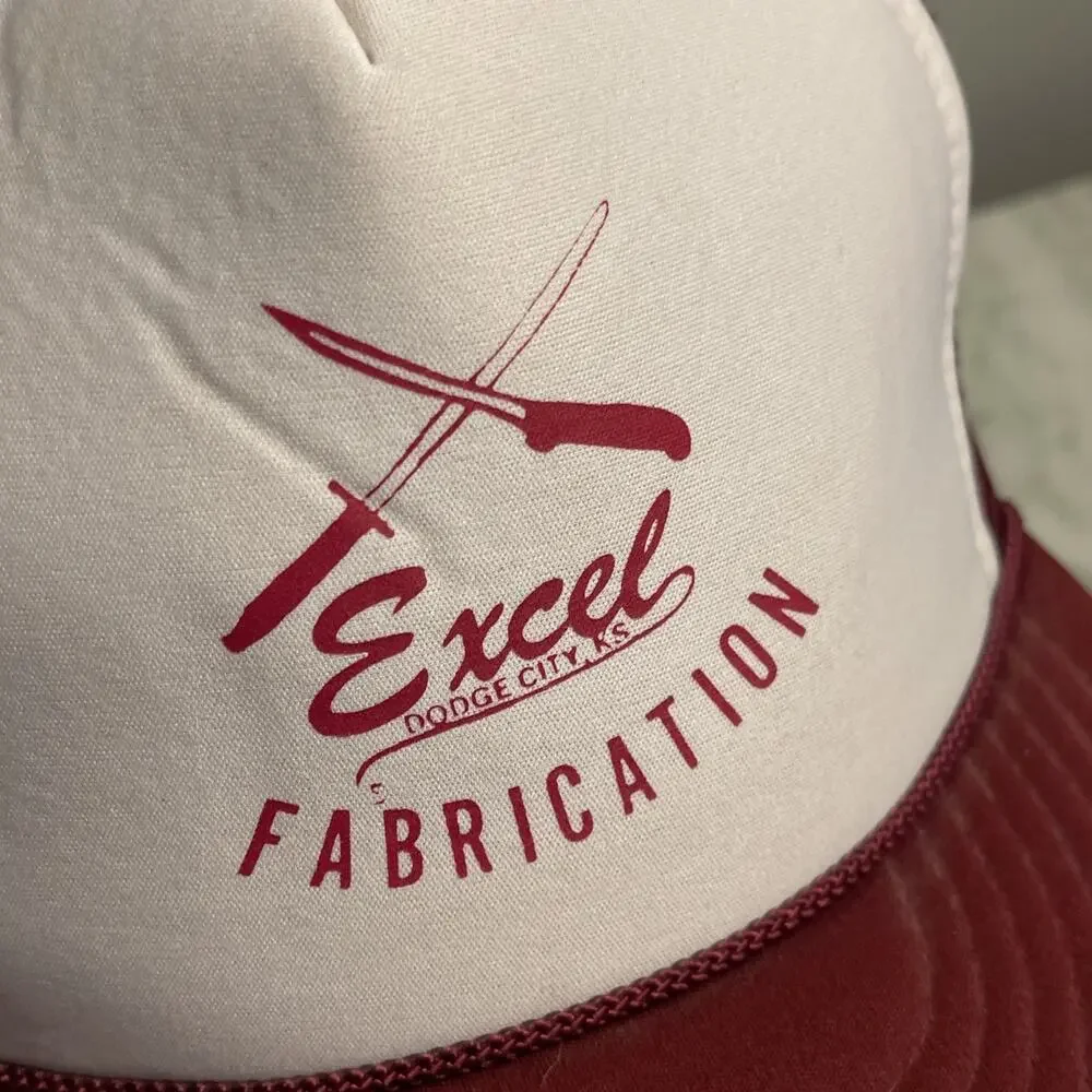 Excel Fabrication Trucker SnapBack Cap Maroon OS Adjustable Nissin